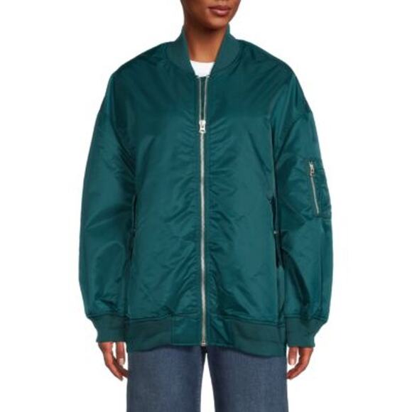 Women’s Hudson warm oversized warm quilted satin Bomber Jacket coat new NWT - Picture 8 of 8